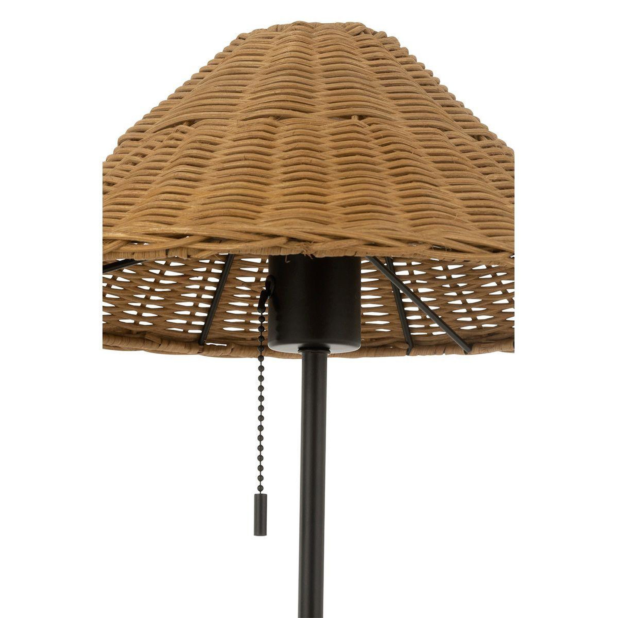 Voir la diapositive 4 : J-LINE Lampe à poser en rotin  preston  50cm naturel & noir