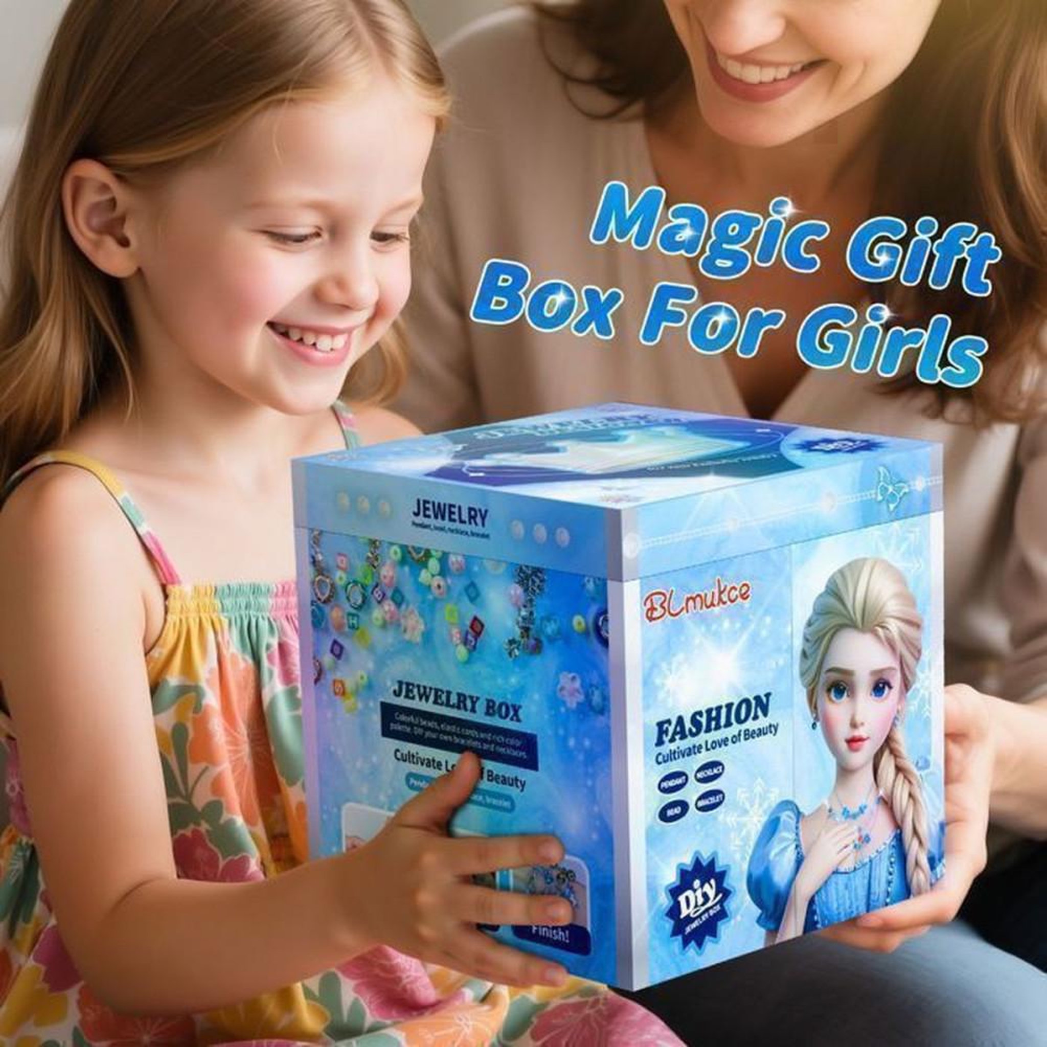 Voir la diapositive 6 : Kit de création de bijoux DIY fille Princess avec perles non toxiques, montage sans colle et mini miroir