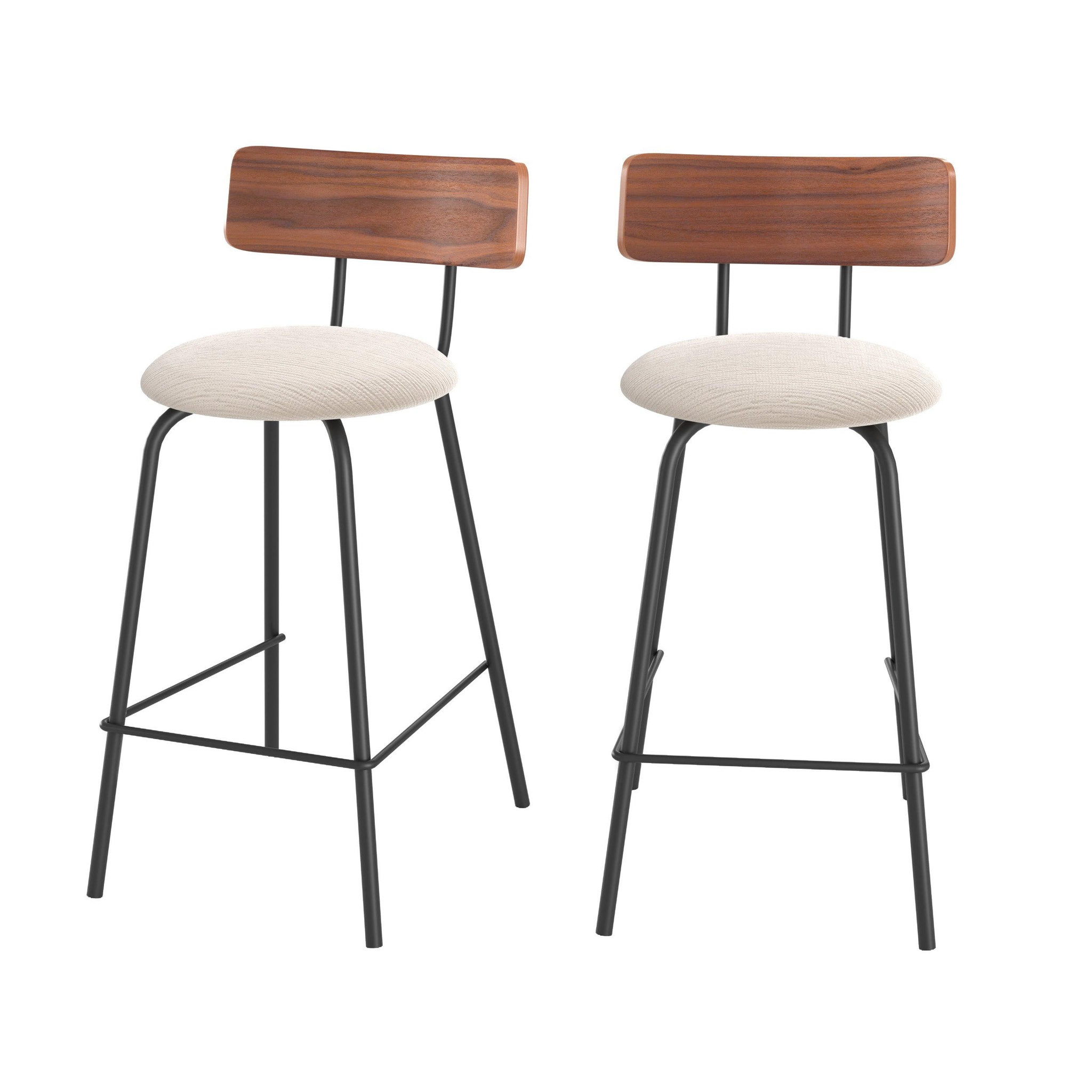 MAISON PAVANE Lot de 2 chaises pour îlot central 64 cm en tissu beige-alize