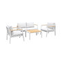 Voir la diapositive 1 : SWEEEK Salon de jardin Casoria, aluminium et polywood 4 places, 1 canapé, 2 fauteuils, 1 table basse