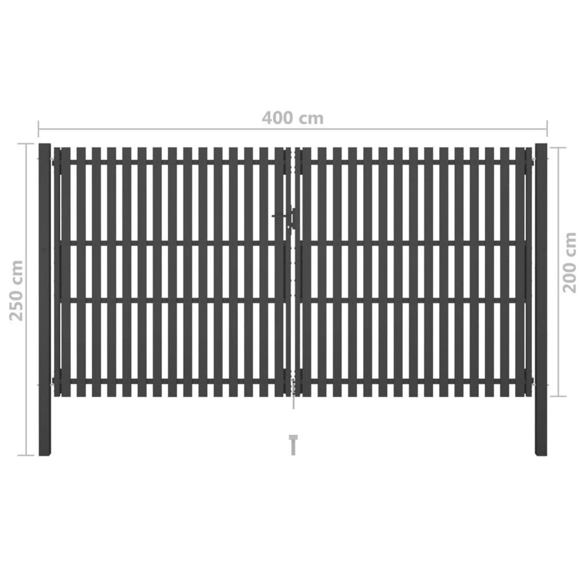 VIDAXL Portail de cloture de jardin Acier 4x2,5 m Anthracite