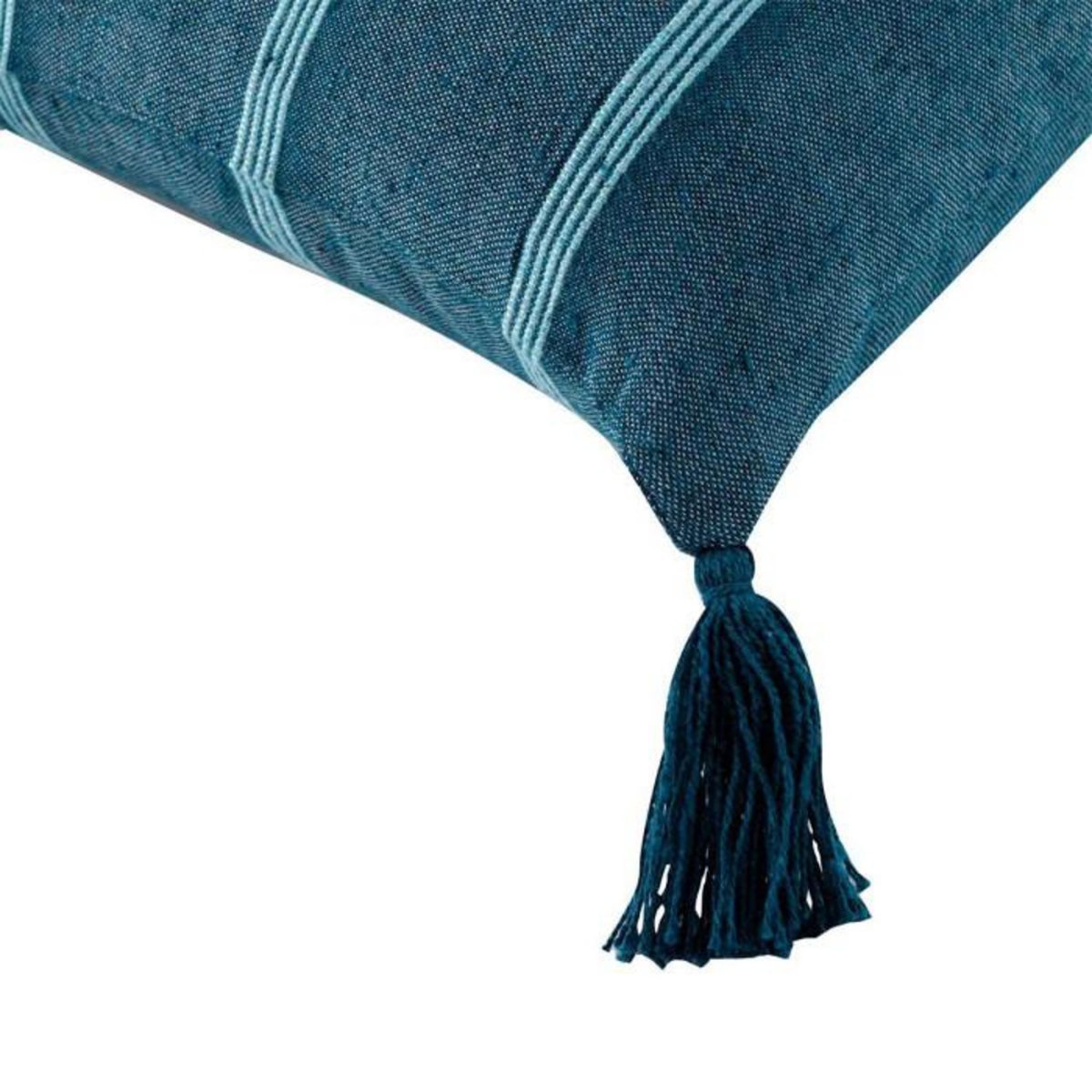 Paris Prix Coussin Déco à Pompons  Jakady  40x40cm Bleu