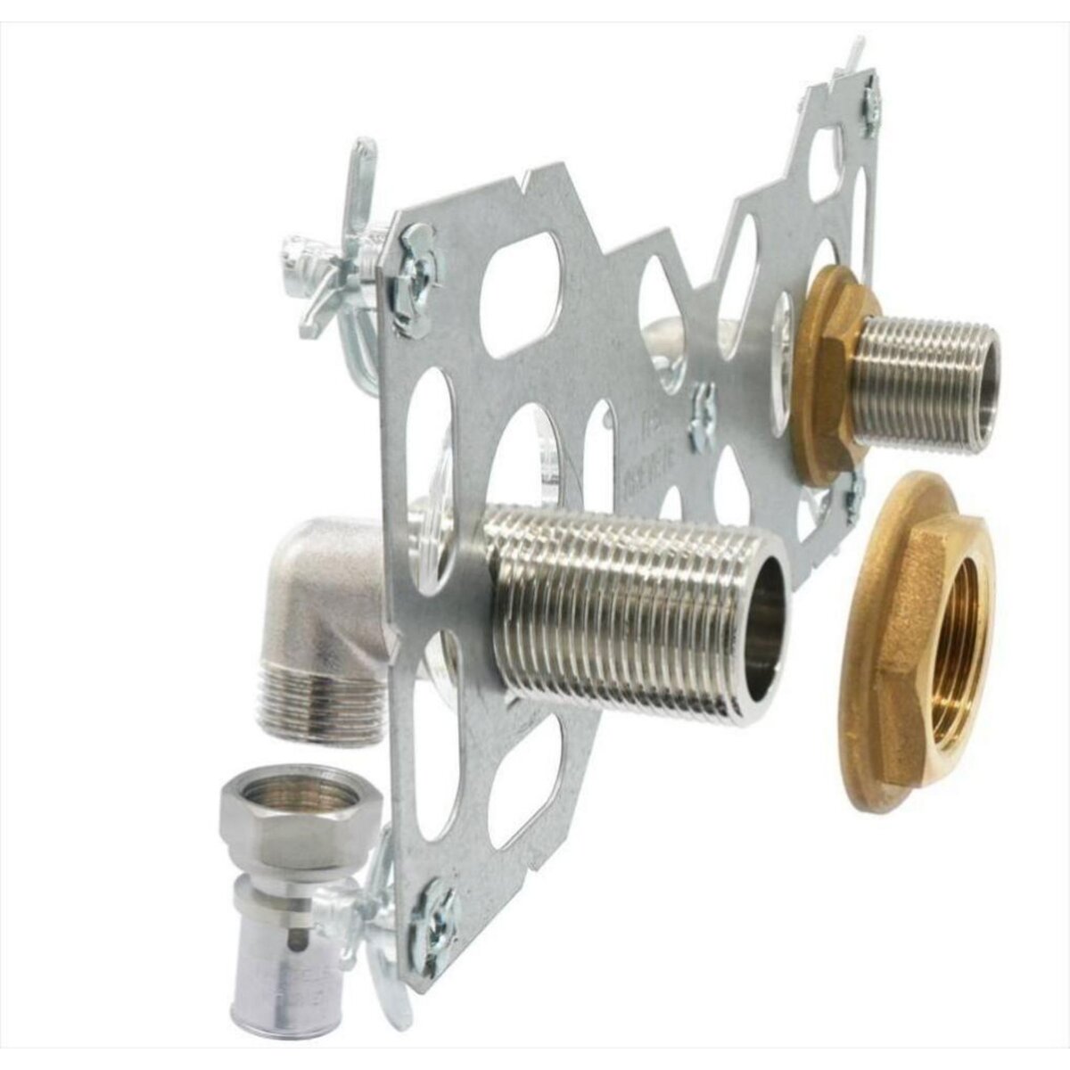 CENTRALE BRICO Double sortie de cloison mâle pour tube multicouche, Diam.16 mm 20 x 27 mm