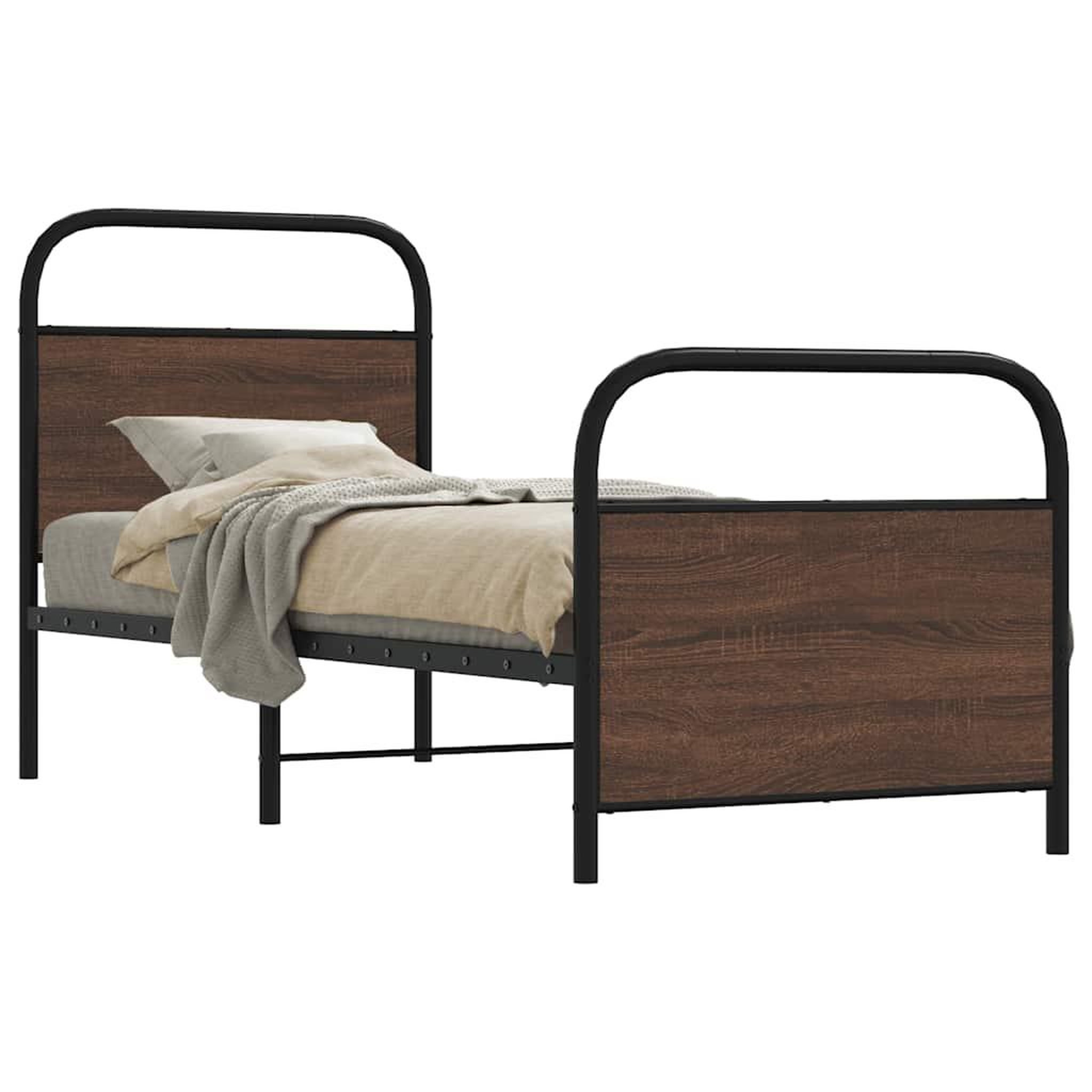 VIDAXL Cadre de lit sans matelas 80x200cm chene marron bois ingenierie