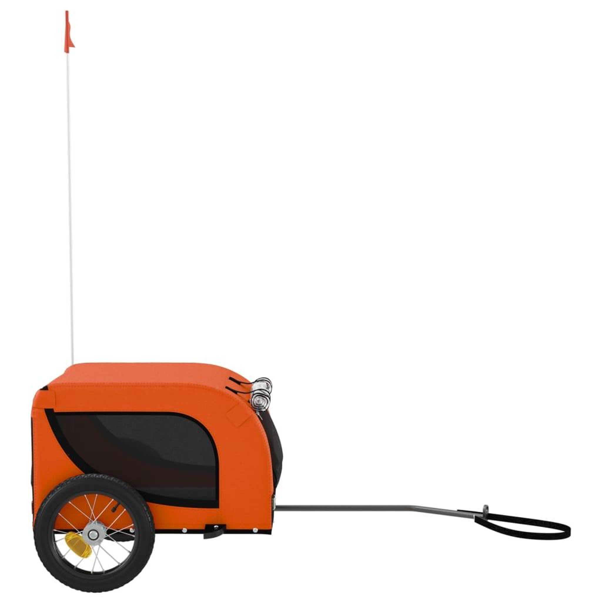 Voir la diapositive 5 : VIDAXL Remorque de velo pour animaux de compagnie orange et noir