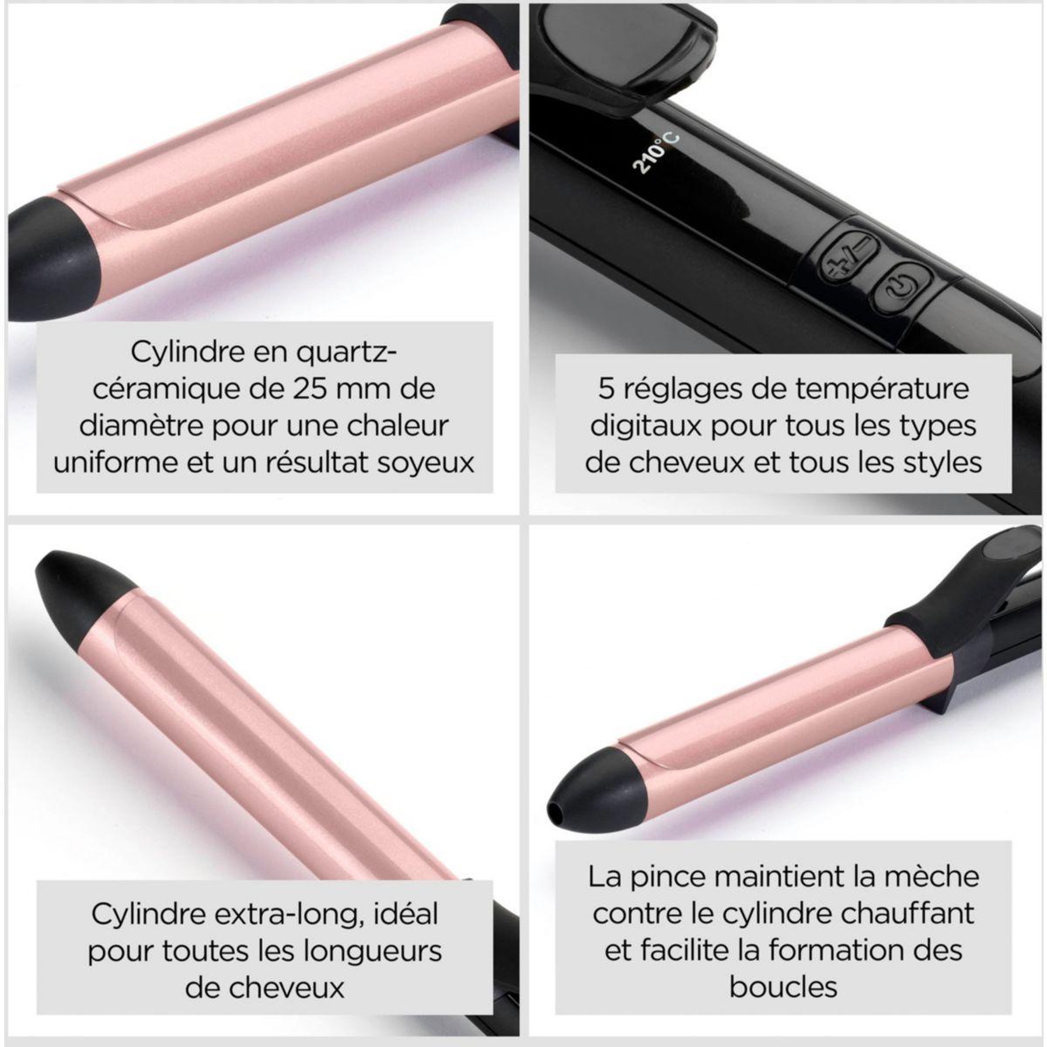 Voir la diapositive 3 : BABYLISS Fer à boucler C451E 25 mm Curling tong Quartz céramique