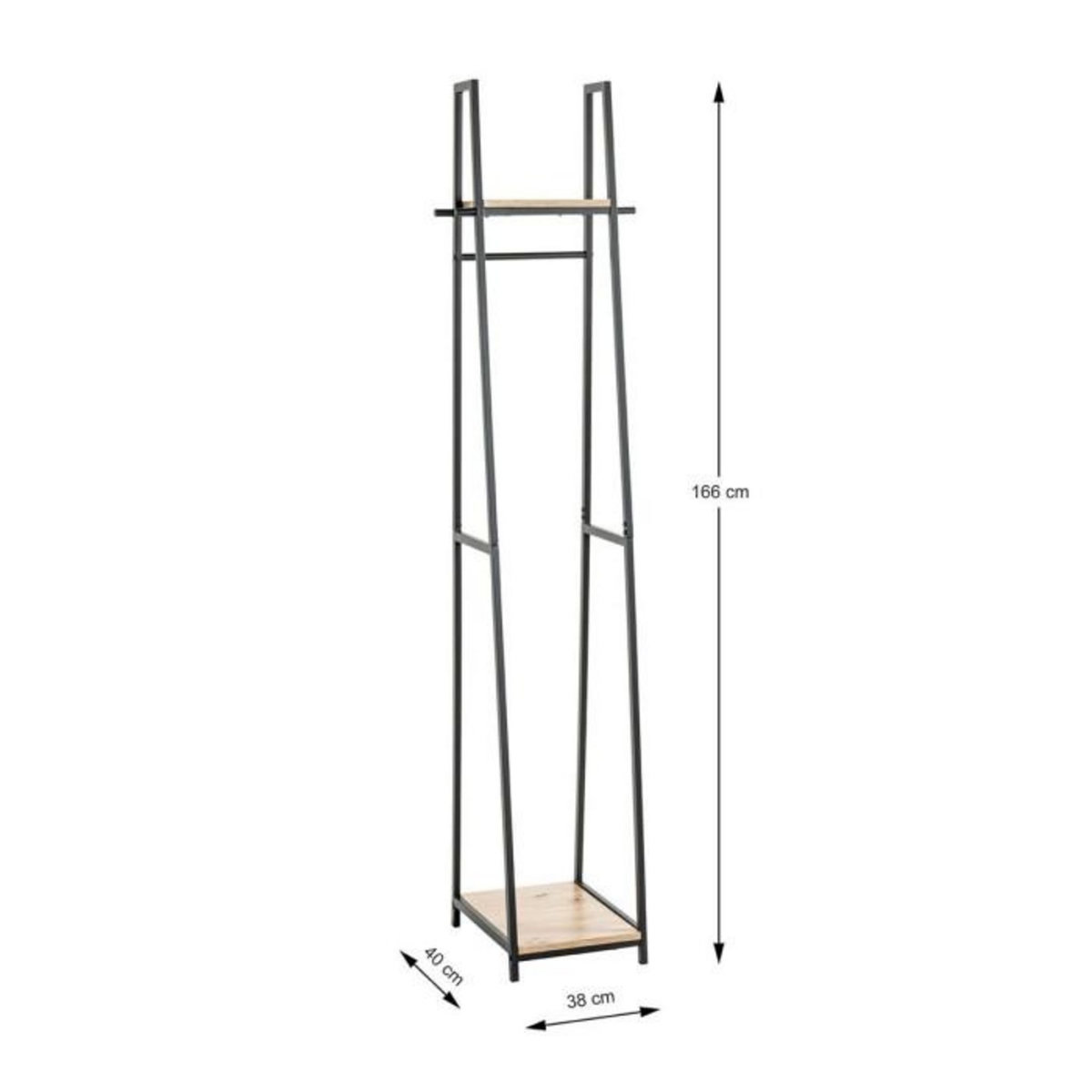 Paris Prix Portant à Vêtements  Miranda  166cm Chêne & Noir