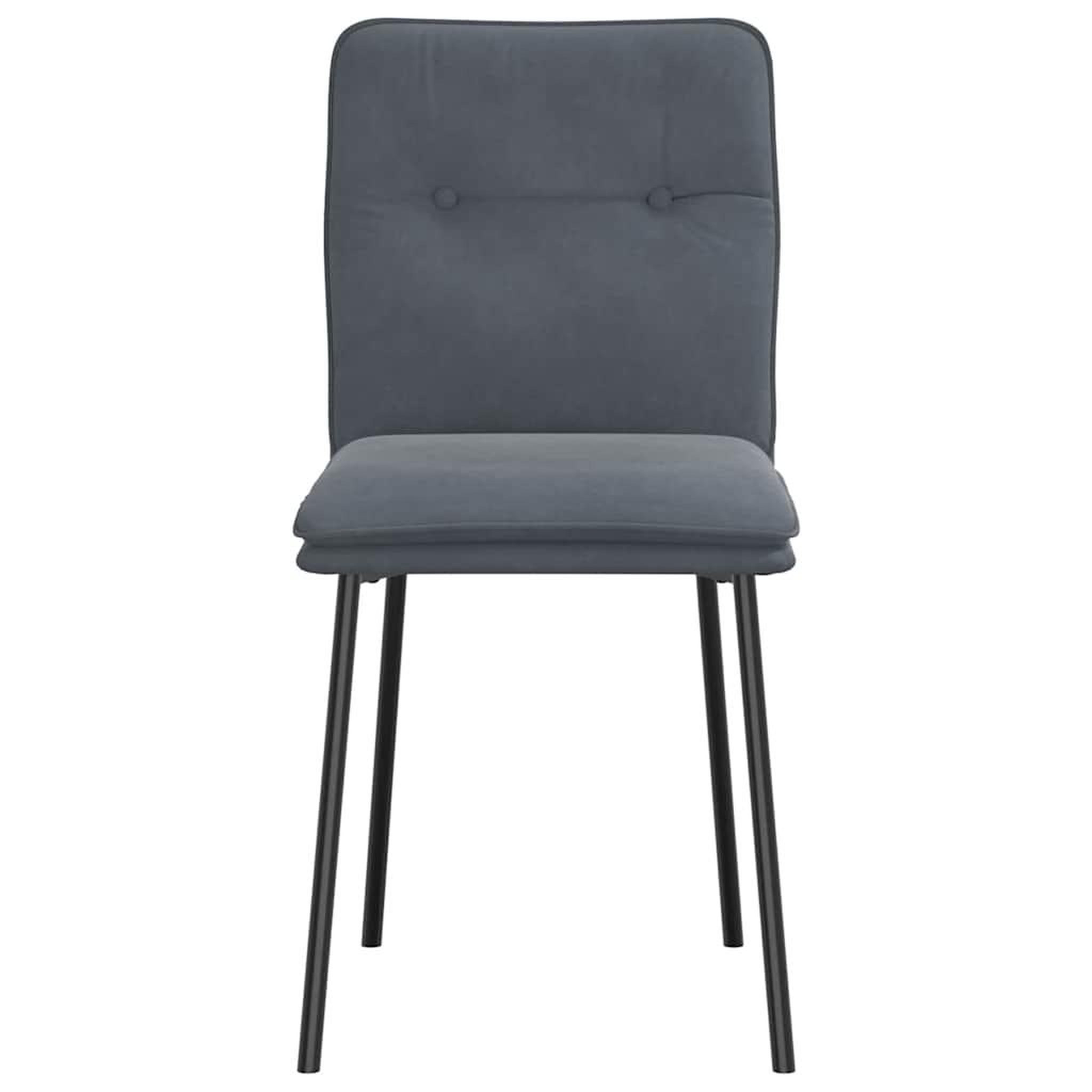 Voir la diapositive 4 : VIDAXL Chaises a manger lot de 6 gris fonce velours