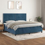 Voir la diapositive 1 : VIDAXL Sommier a lattes de lit et matelas Bleu fonce 200x200cm Velours
