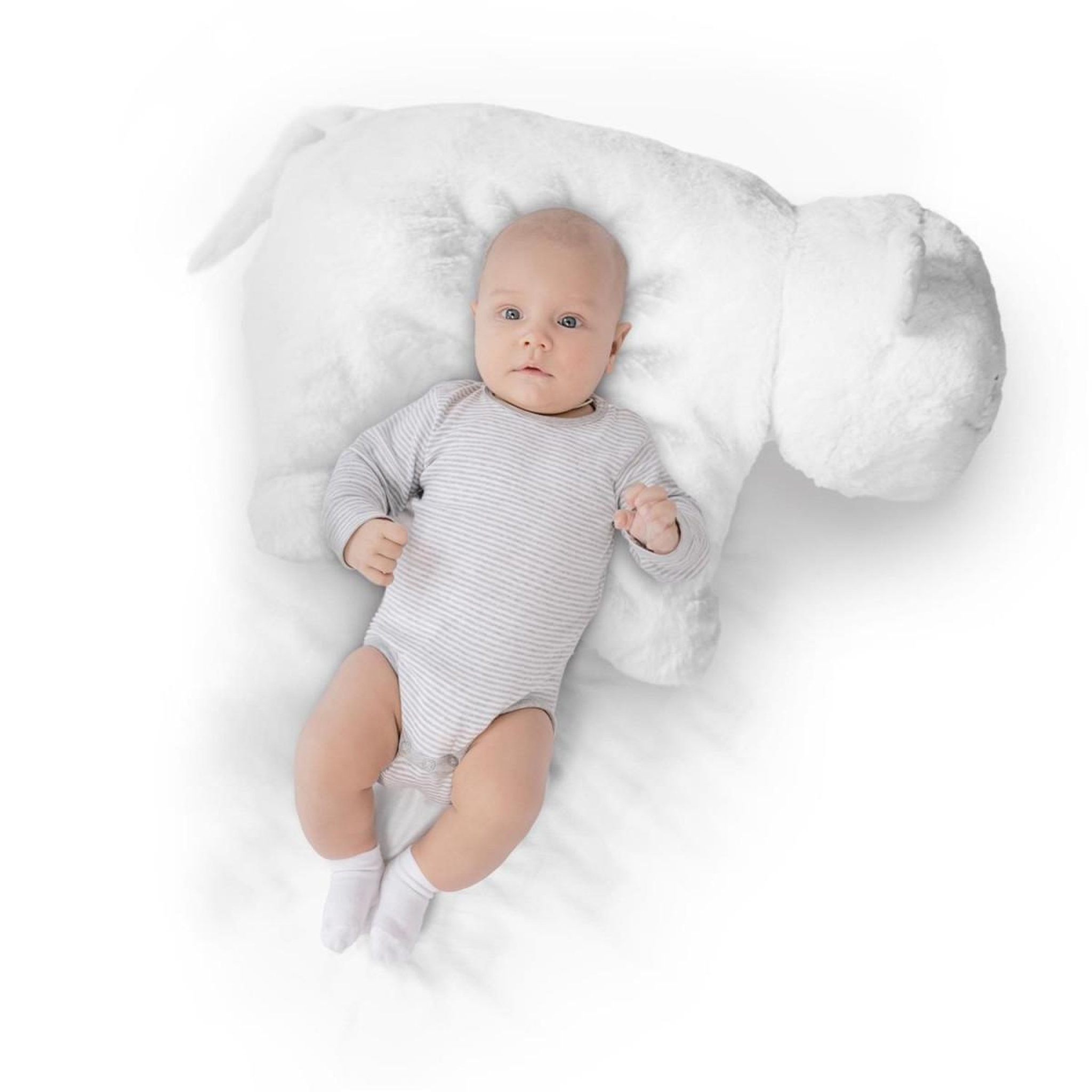 Voir la diapositive 5 : Tom & Zoé Peluche enfant  tigre  60cm blanc