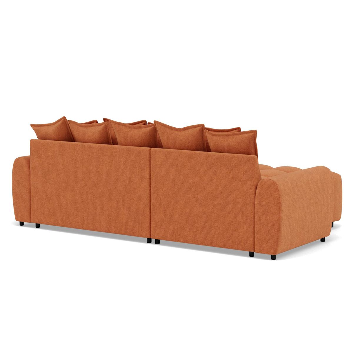 LISA DESIGN Adelaide - canapé d'angle réversible 4 places avec pouf d'appoint en tissu texturé