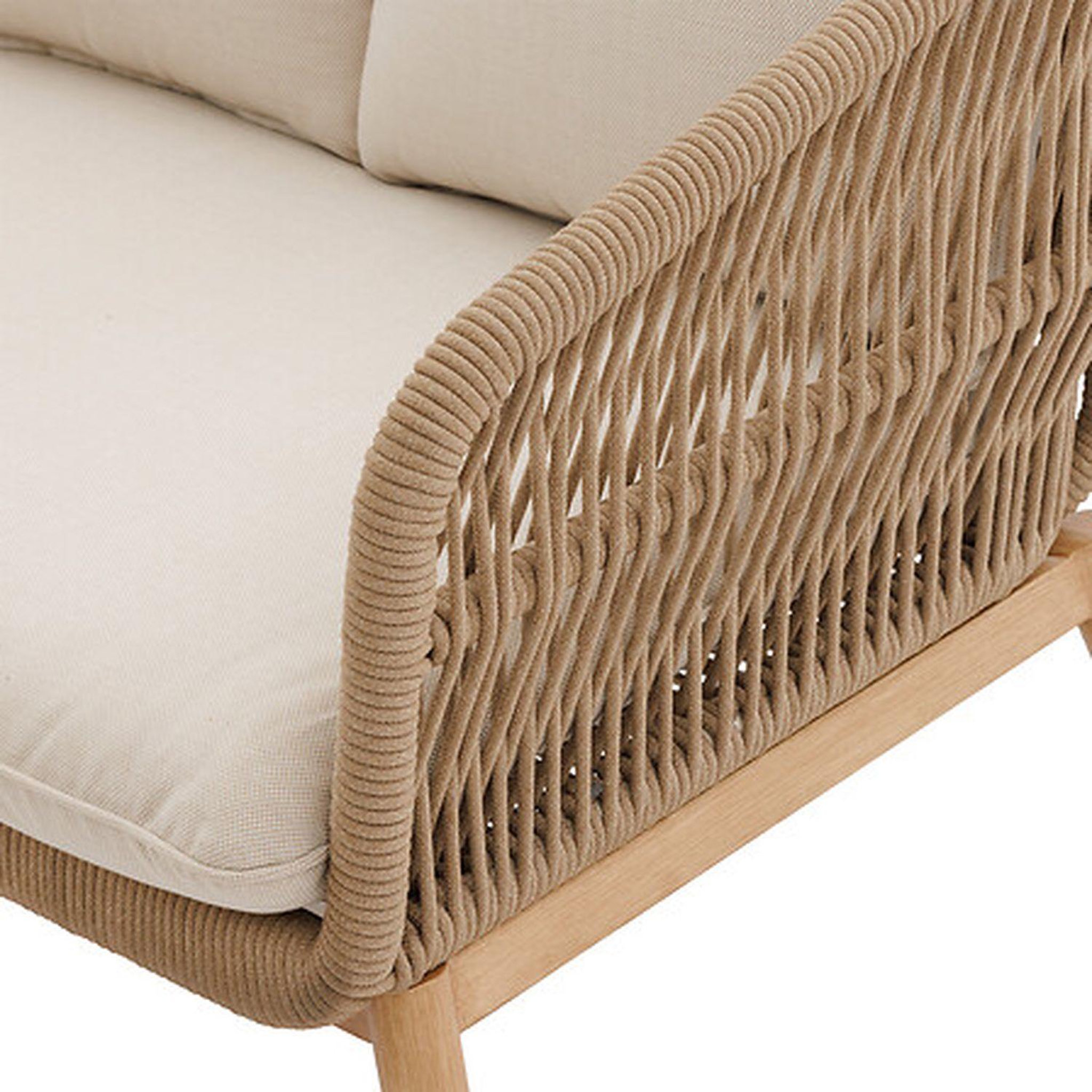 Voir la diapositive 4 : HESPERIDE Fauteuil de salon de jardin en acier effet bois et mailles orissa