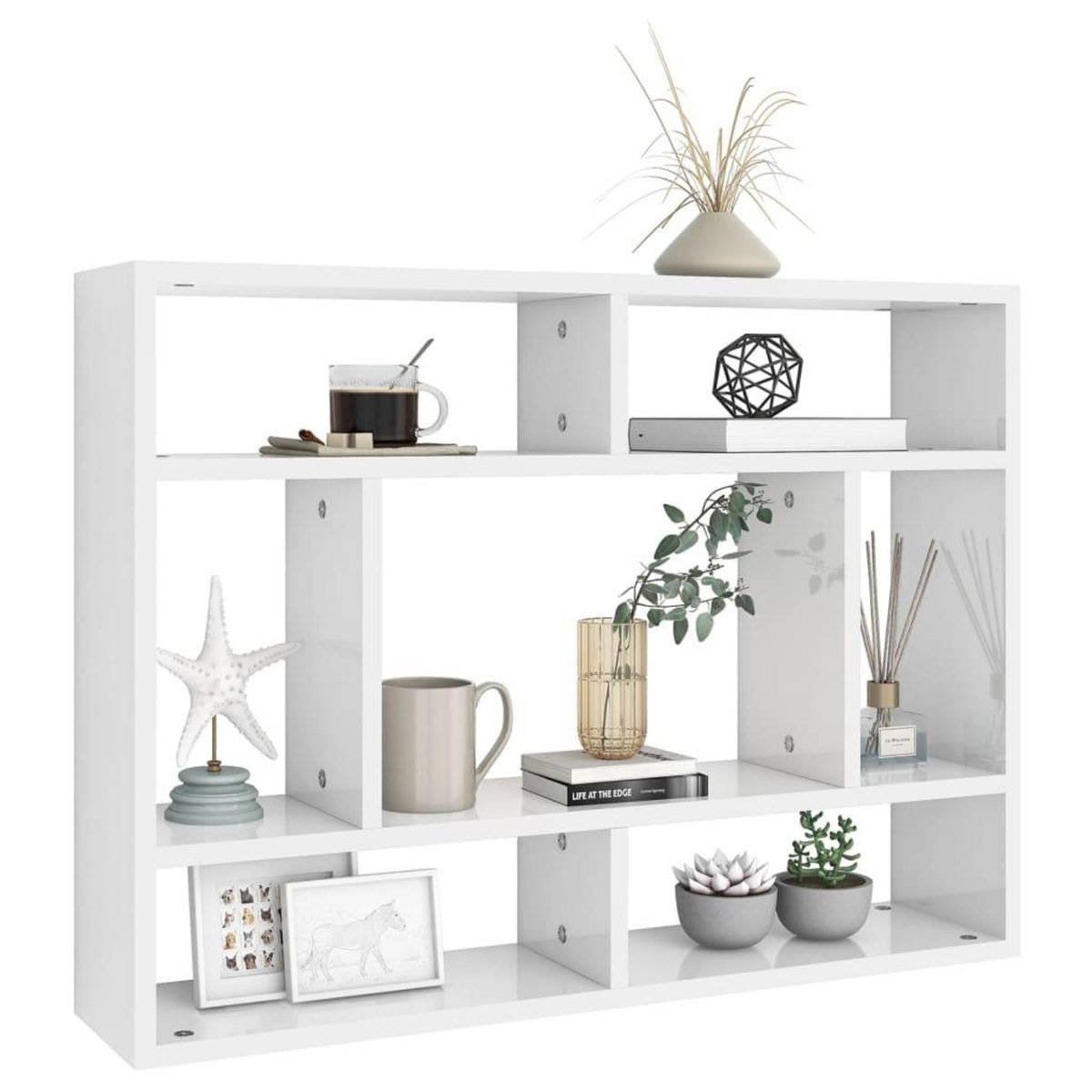 VIDAXL Etagere murale Blanc brillant 75x16x55 cm Bois d'ingenierie