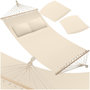 Voir la diapositive 1 : tectake Hamac avec barres d'expansion pour 2 personnes beige