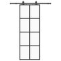 Voir la diapositive 2 : VIDAXL Porte coulissante kit de quincaillerie noir 76x205 cm verre ESG