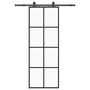 Voir la diapositive 2 : VIDAXL Porte coulissante kit de quincaillerie noir 76x205 cm verre ESG