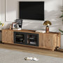 Voir la diapositive 4 : MERAX Meuble tv naturel 180 cm led panneau de particules