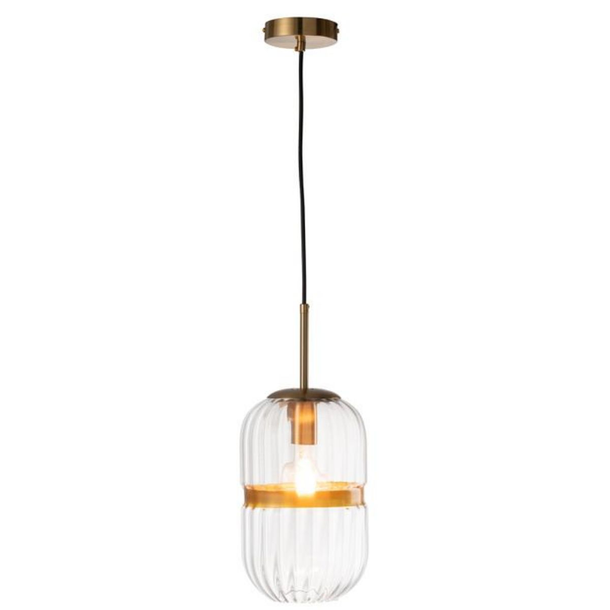Paris Prix Lampe Suspension Tube en Verre  Murray  35cm Transparent
