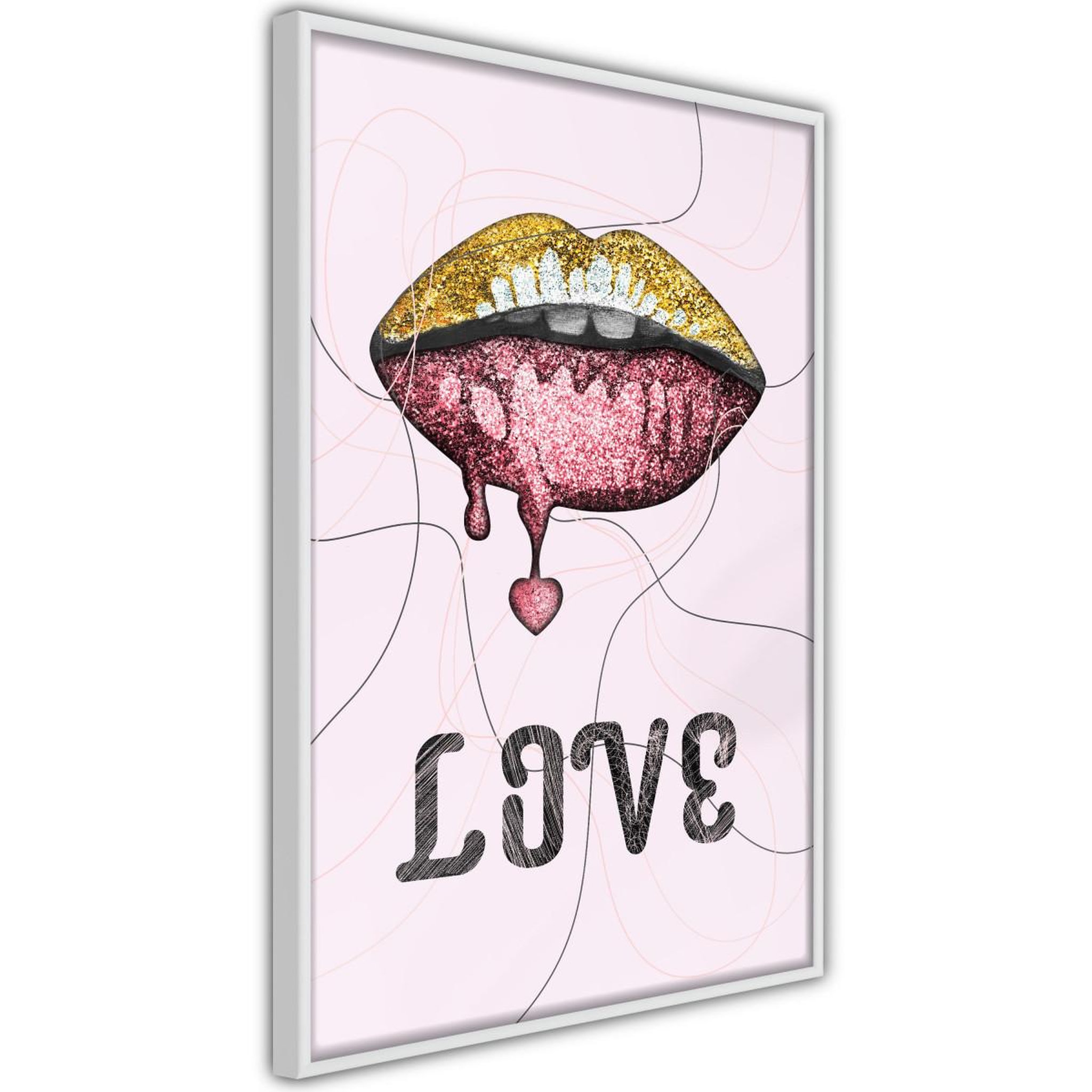 Paris Prix Affiche murale encadrée  lip gloss and love