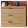 Voir la diapositive 4 : Commode 3 Tiroirs Cannage Naturel- Décor Imitation Bois L80cm AMANDINE