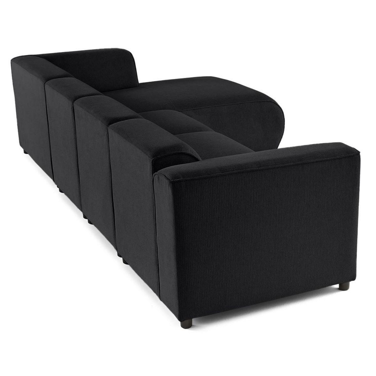 LISA DESIGN Suaro - canapé modulable d'angle droit 5 places en tissu texturé