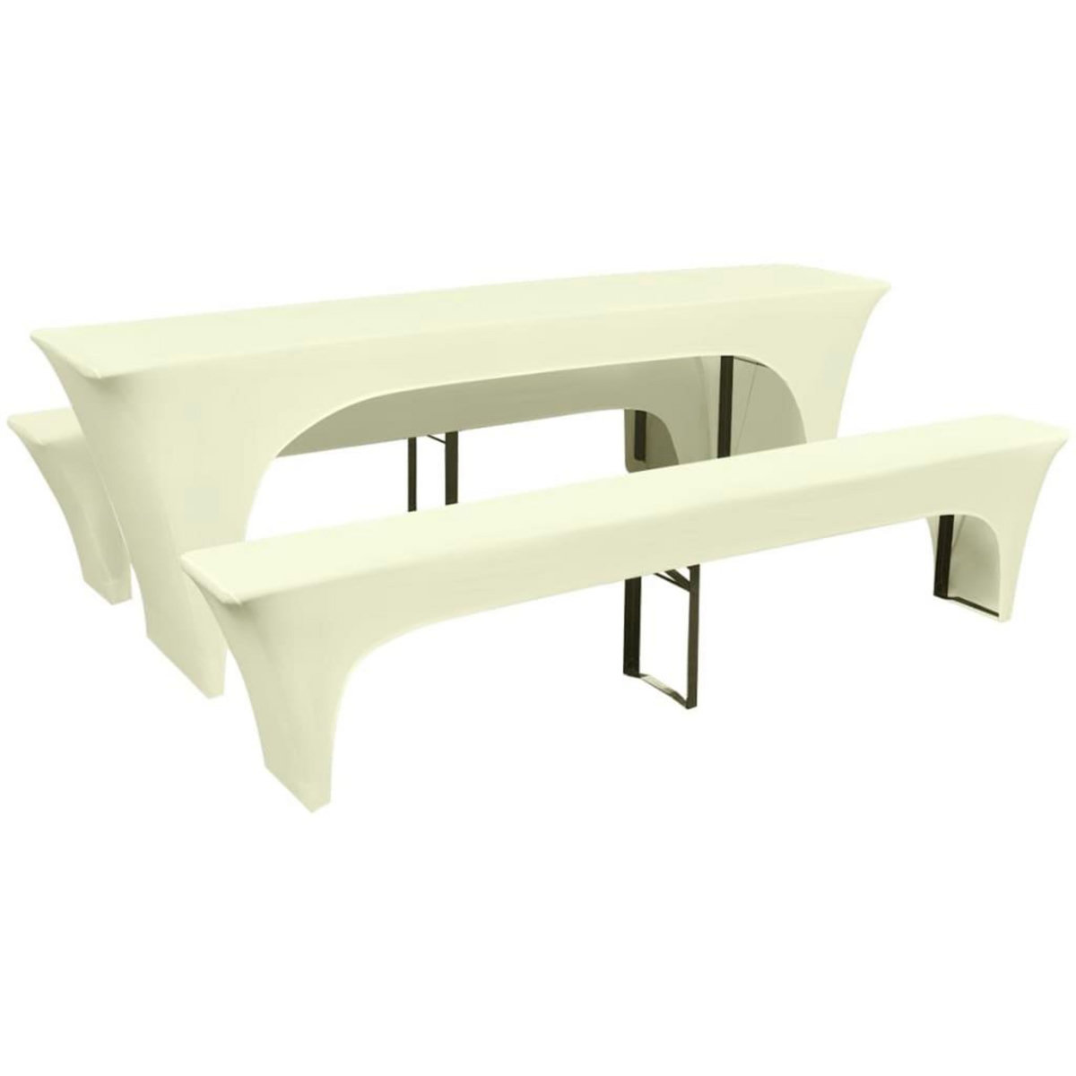 VIDAXL Housse pour table de pique-nique/bancs 3 pieces Creme