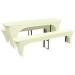 VIDAXL Housse pour table de pique-nique/bancs 3 pieces Creme