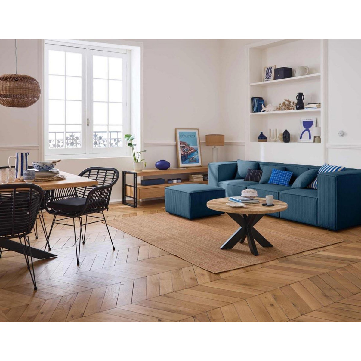 LISA DESIGN Arty - canapé modulable 3 places - en velours côtelé