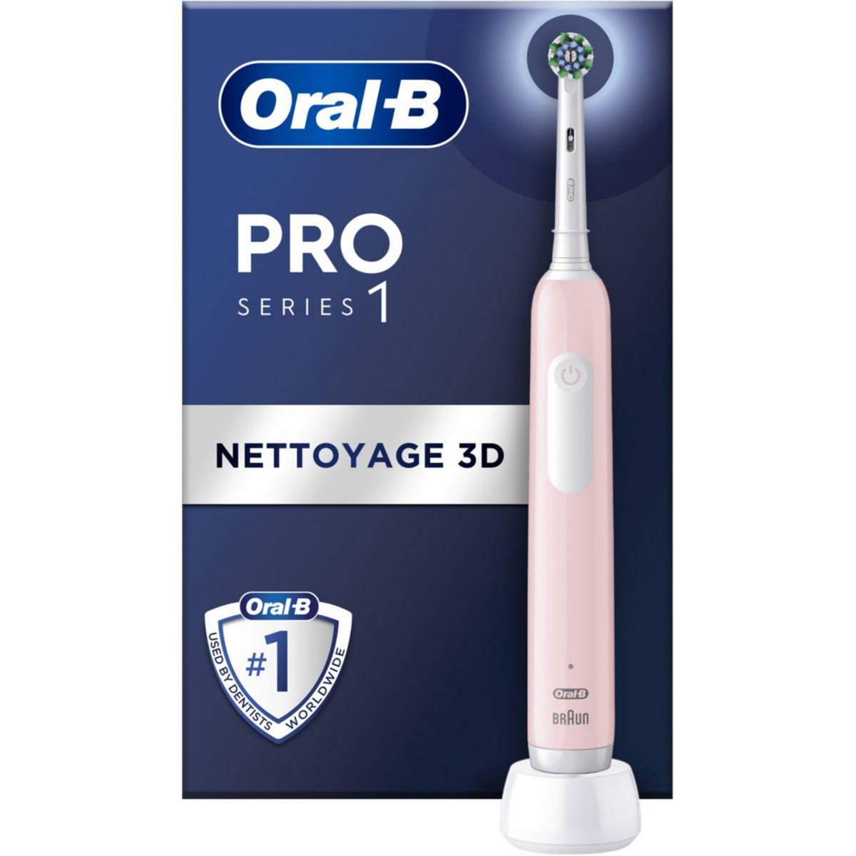 ORAL B Brosse à dents électrique Pro 1 Rose Cross Action + 1 brossette
