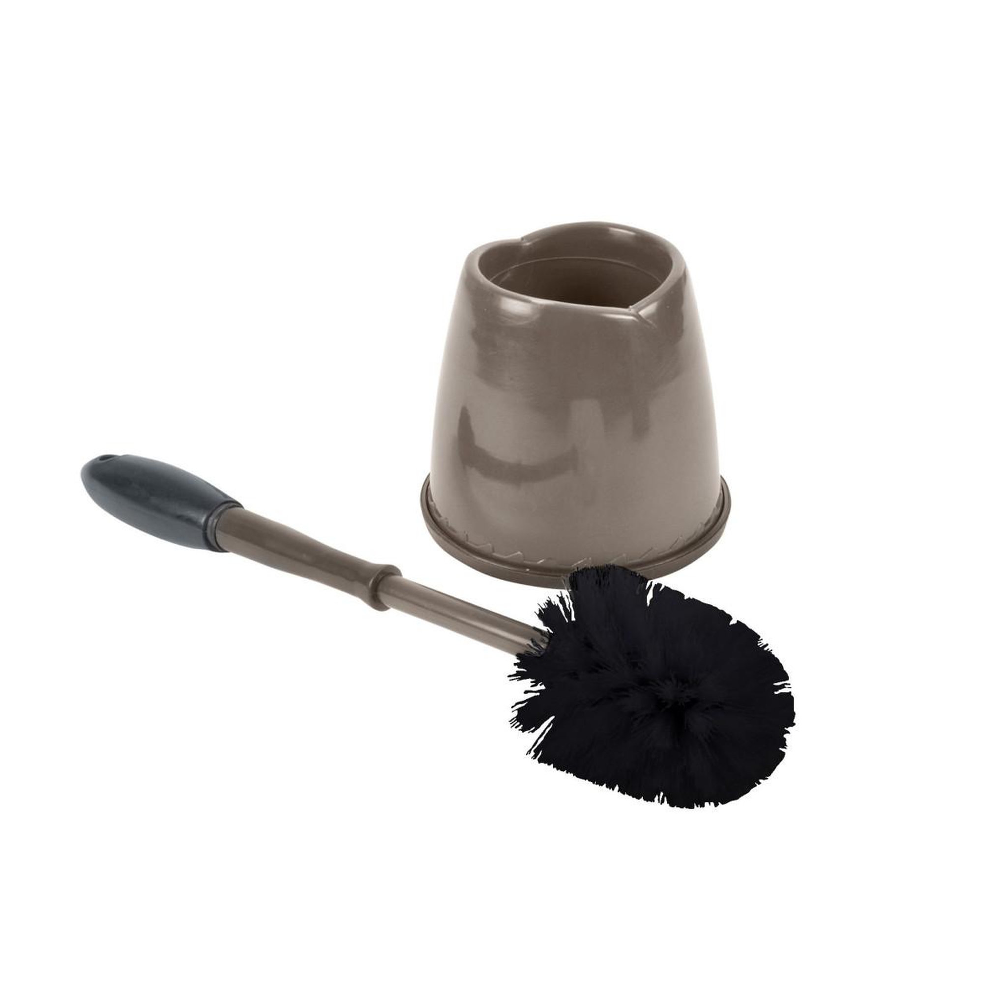 HOMEA Brosse wc  bicolore  anthracite & taupe