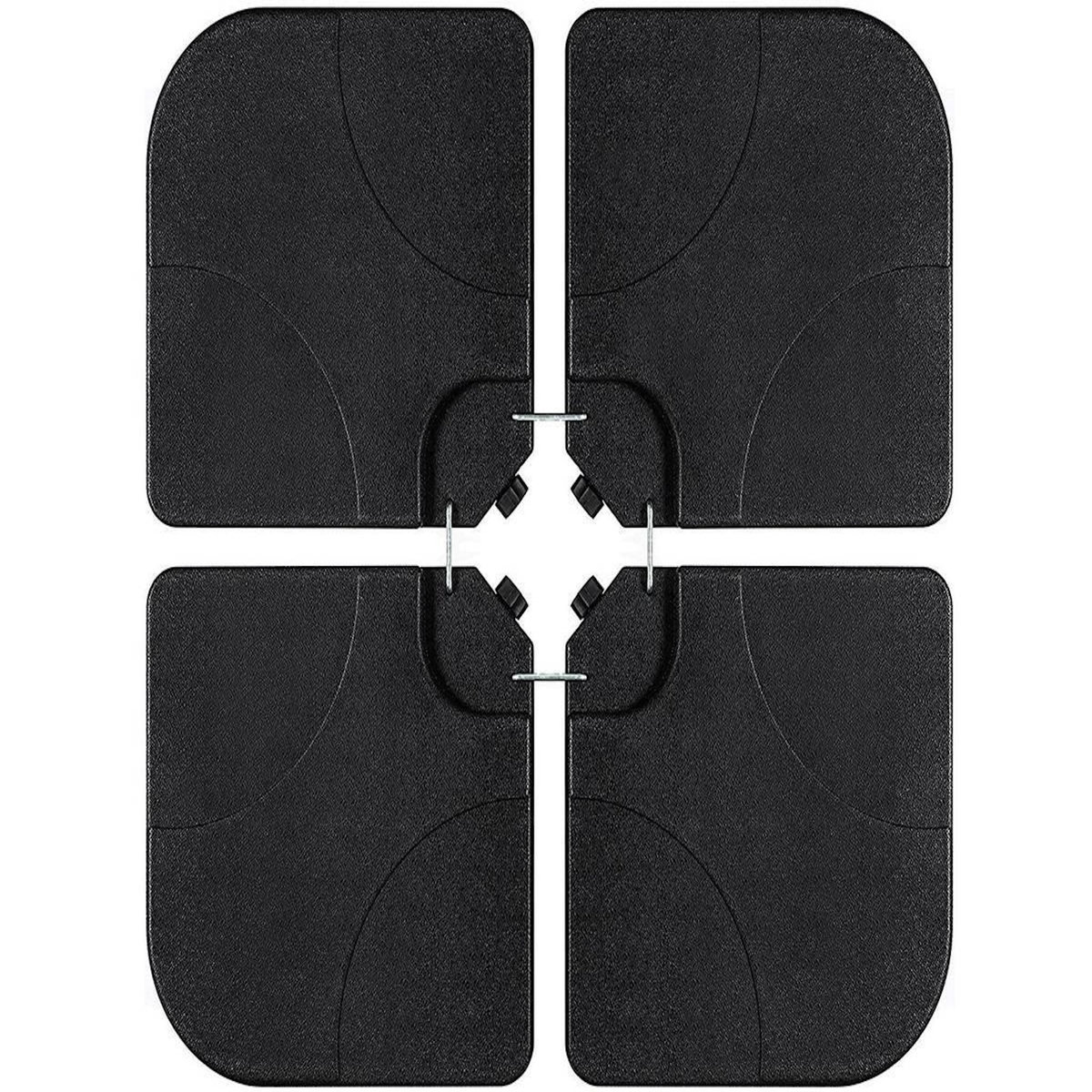 Habitat et Jardin Pied de parasol 4 dalles à lester jusqu'à 3 x 3 - 52L - Noir