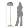Voir la diapositive 6 : Paris Prix Lampadaire Imitation Plume  Slim  170cm Or & Gris