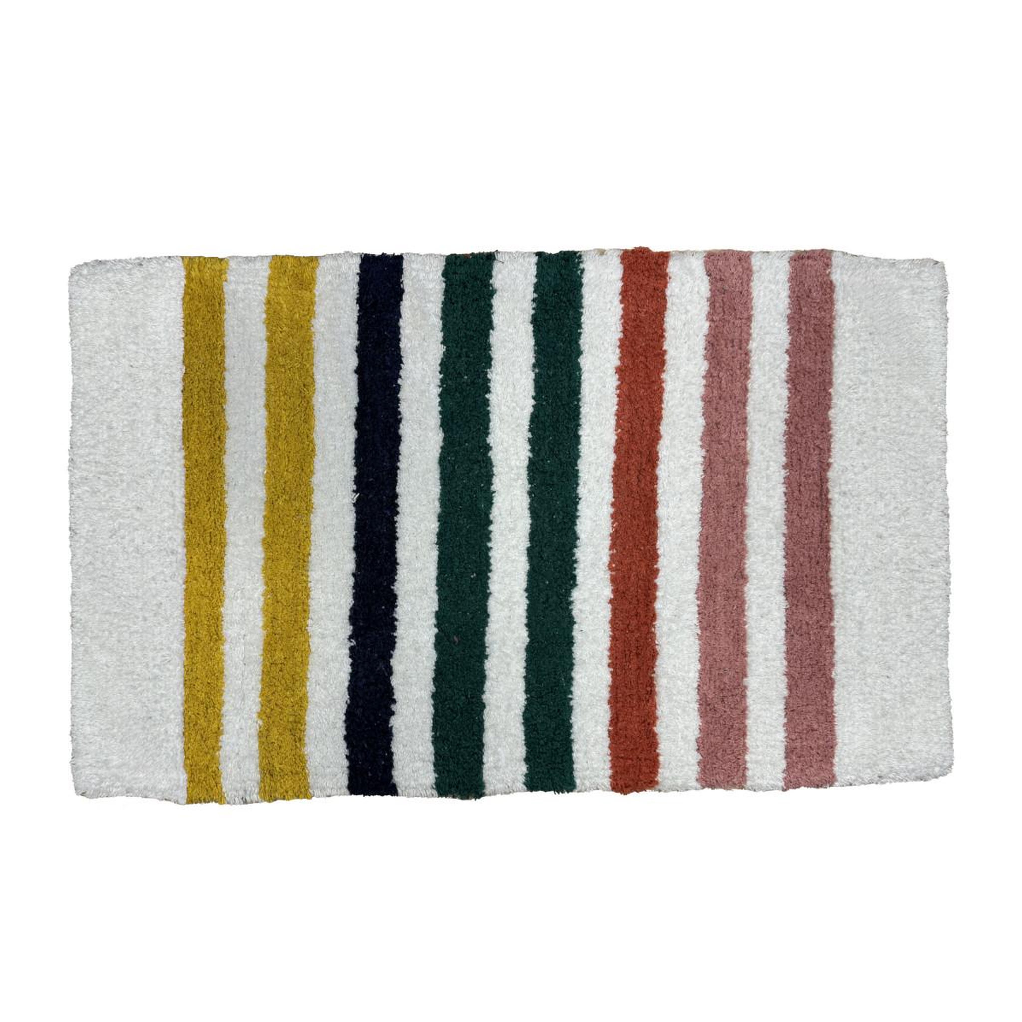 GUY LEVASSEUR Tapis enfant doux à rayures 50x80cm