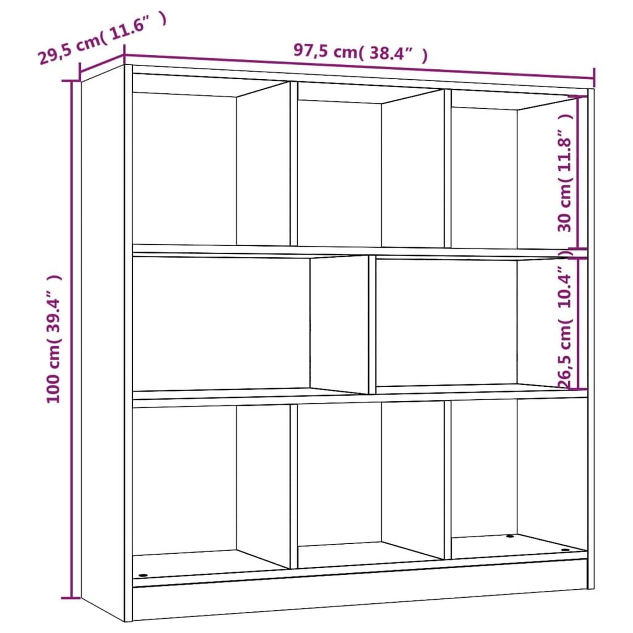 Voir la diapositive 6 : VIDAXL Bibliotheque Chene marron 97,5x29,5x100 cm Bois d'ingenierie