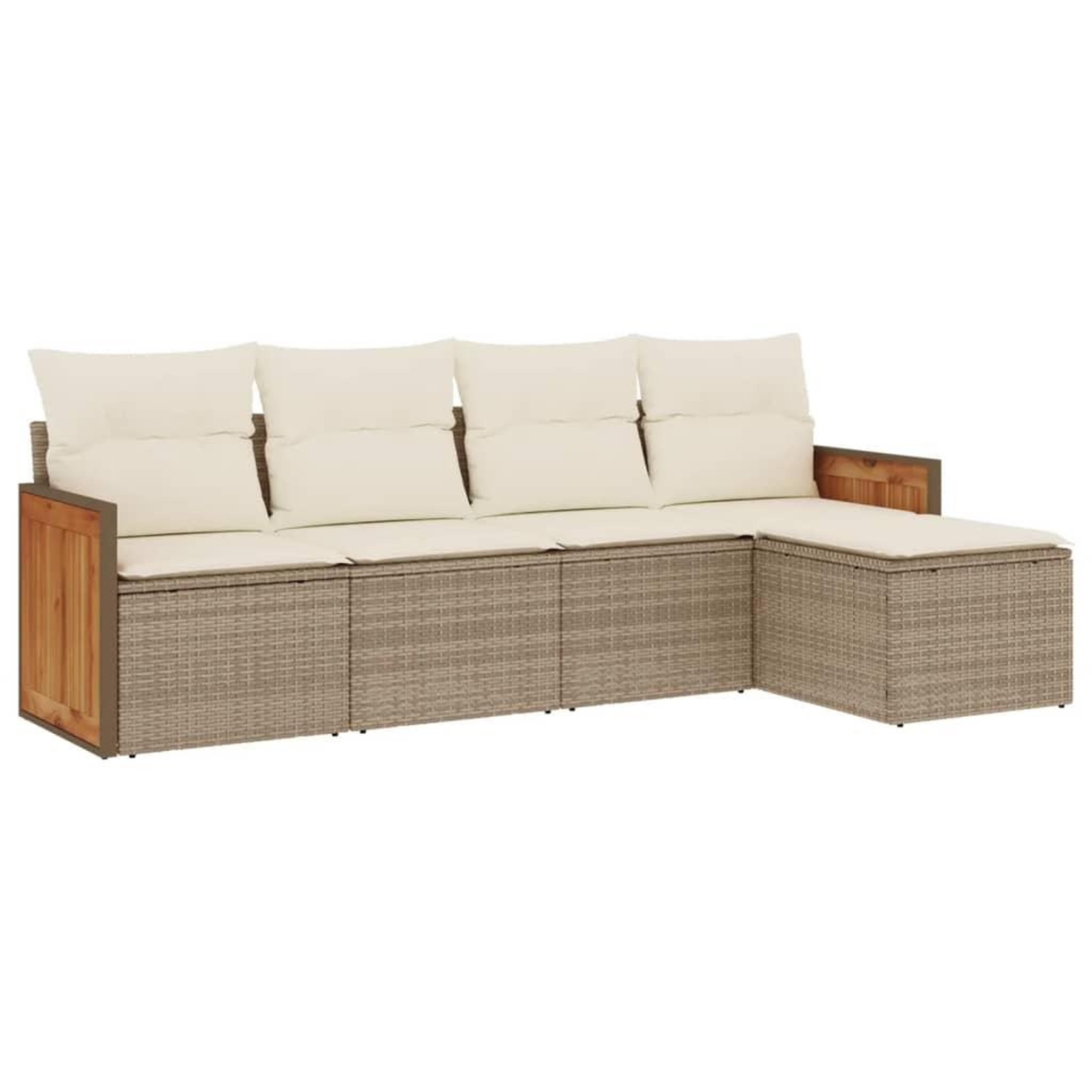 Voir la diapositive 2 : VIDAXL Salon de jardin avec coussins 5 pcs beige resine tressee