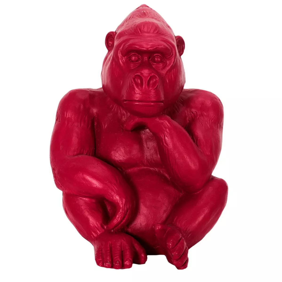 TOILINUX Gorille décoratif Magnesia - Hauteur 54 cm - Rouge