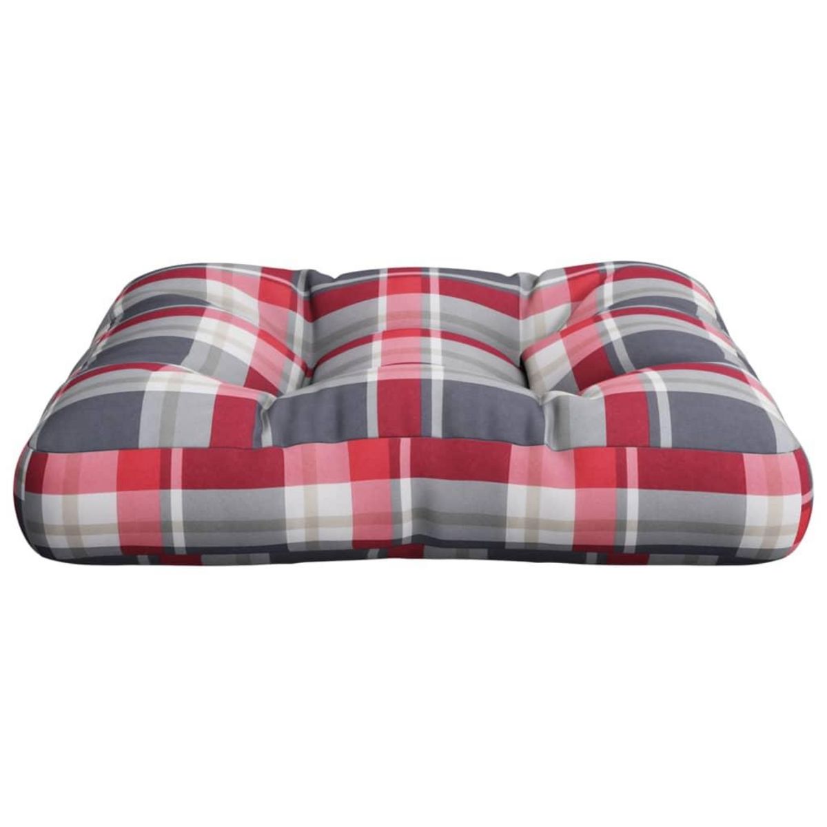 VIDAXL Coussin de palette motif a carreaux rouge tissu