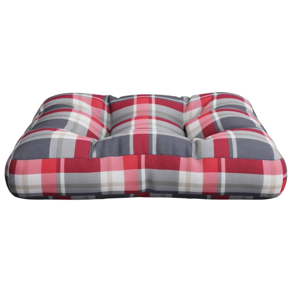 VIDAXL Coussin de palette motif a carreaux rouge tissu