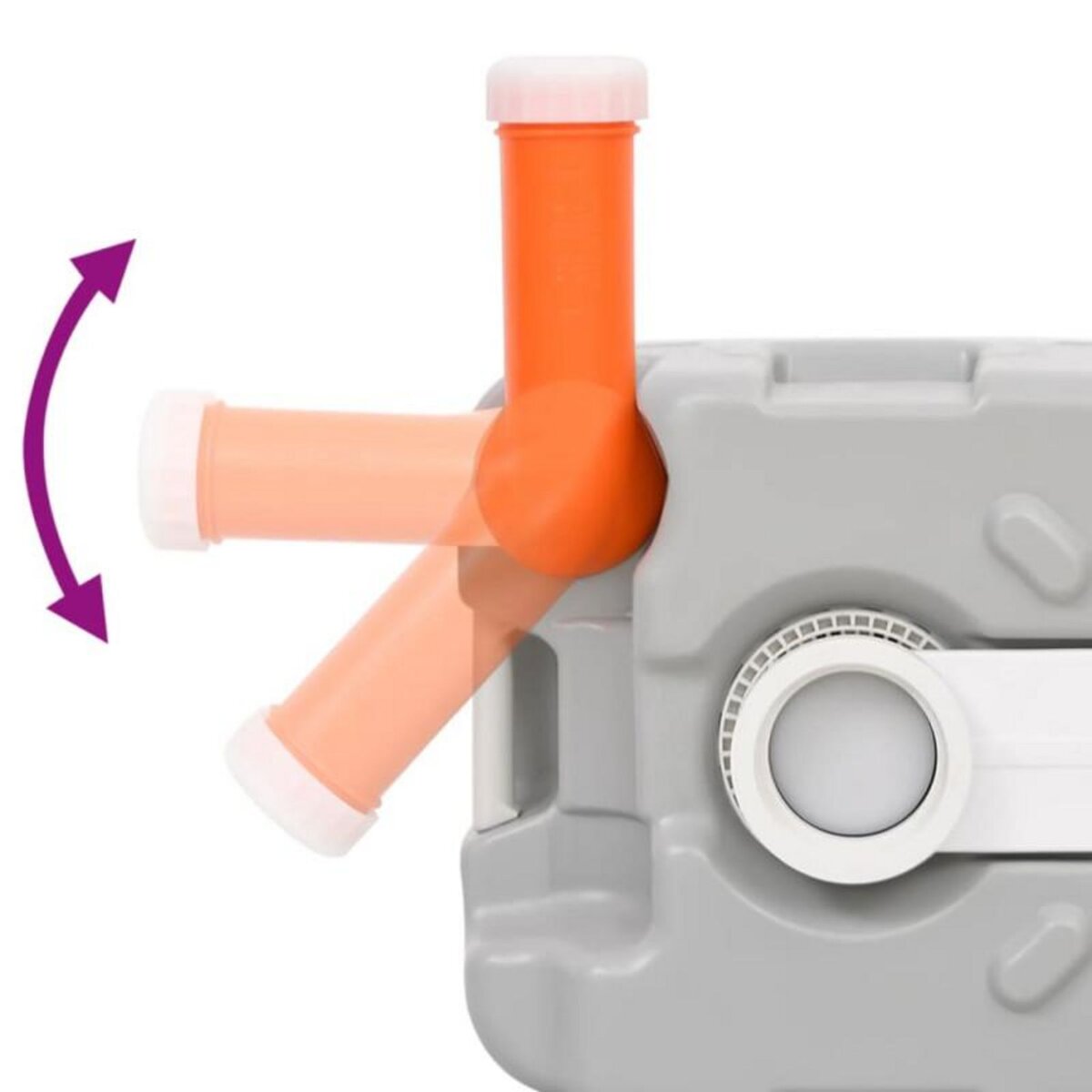 VIDAXL Toilette de camping portable gris et blanc 22+12 L PEHD