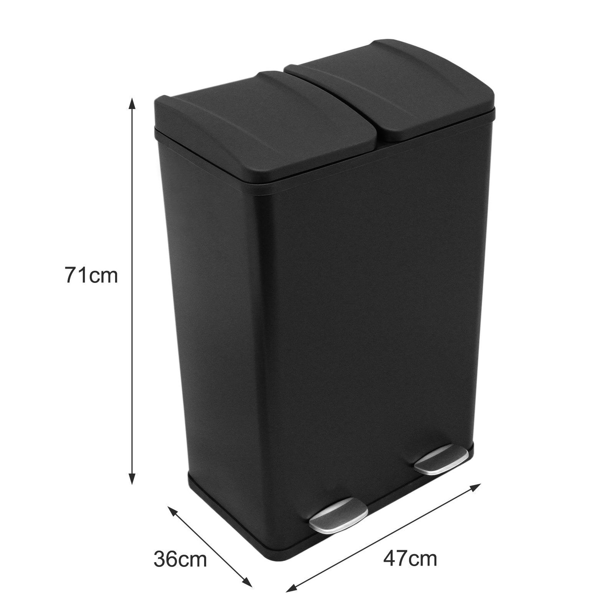 Voir la diapositive 4 : Monster Poubelle de Recyclage à Double Bac 60L