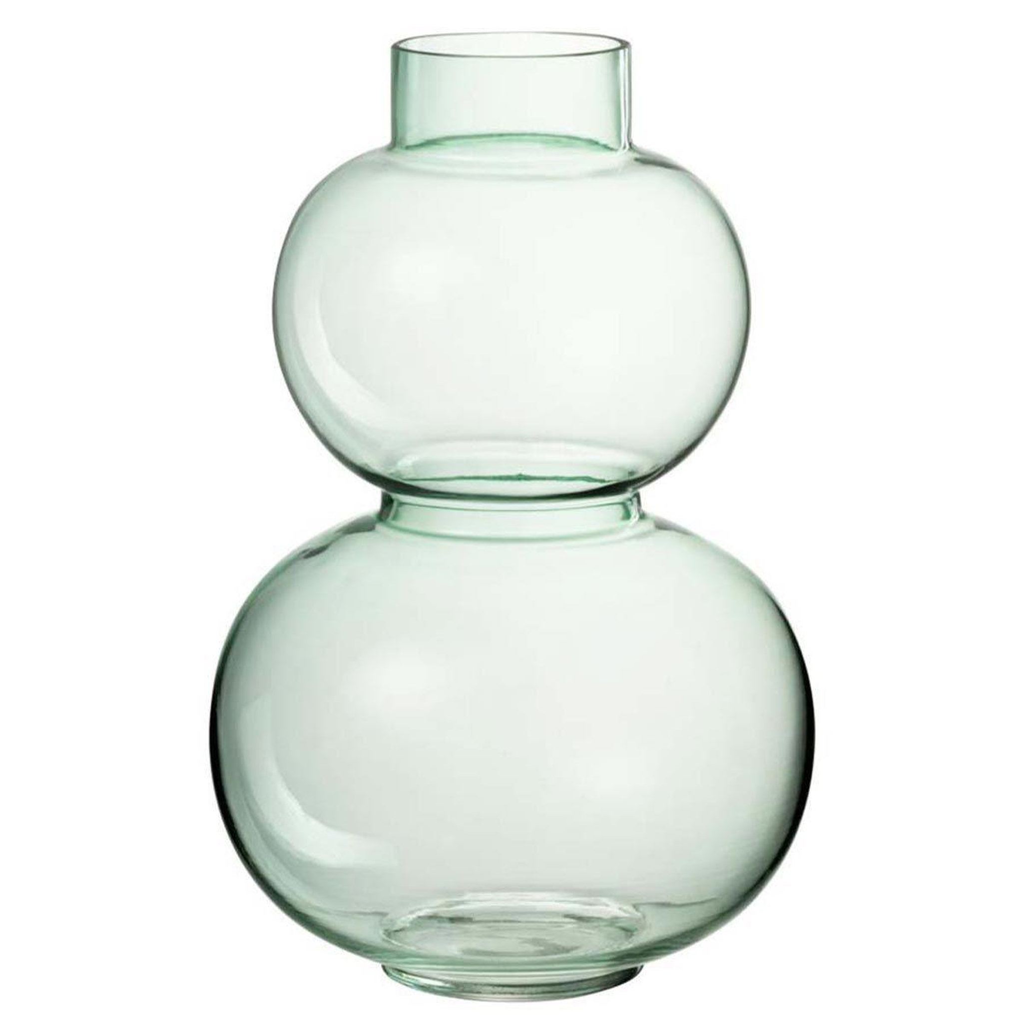 J-LINE Vase design en verre  boule  28cm vert