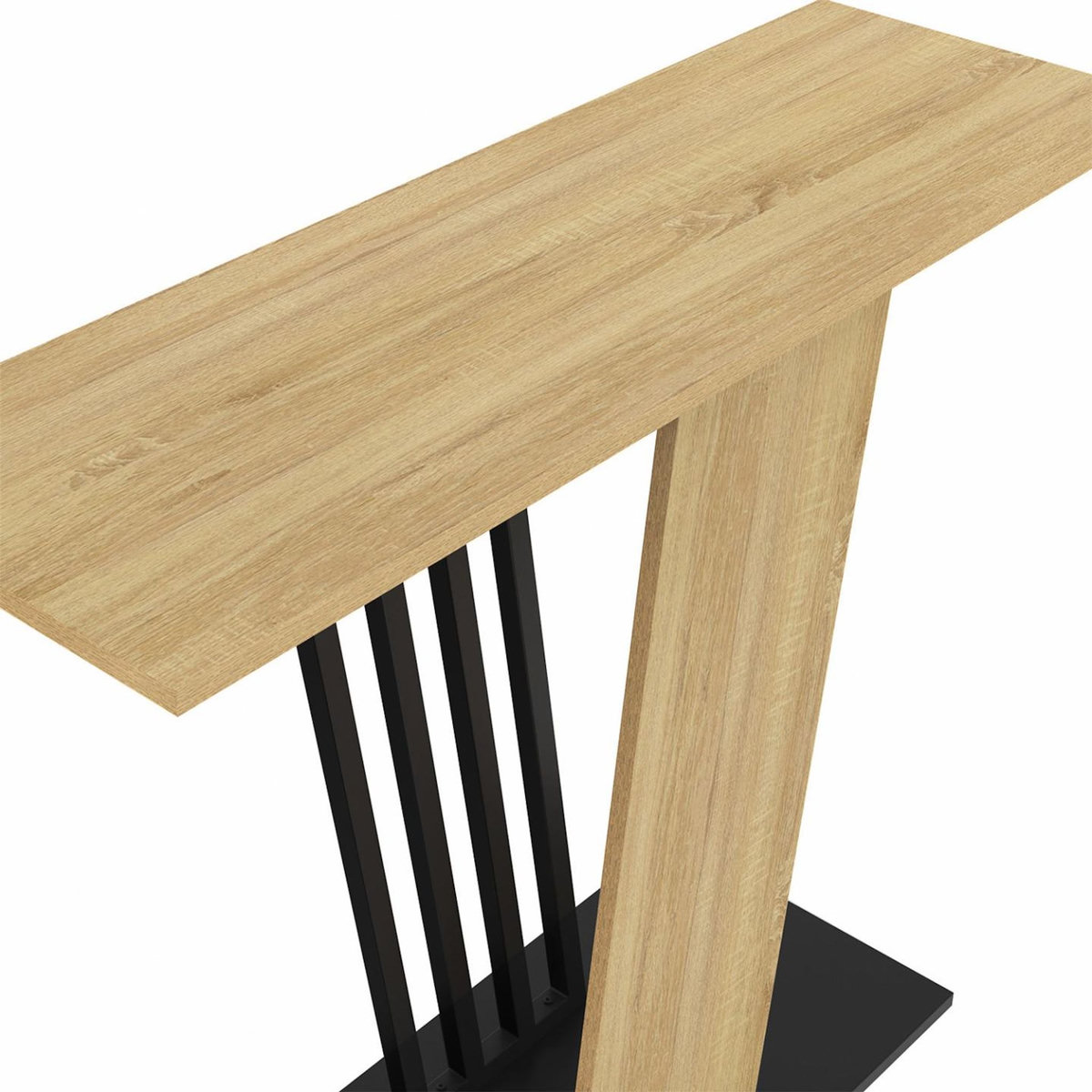 ID MARKET Console VICKY plateau bois et pied croisé noir