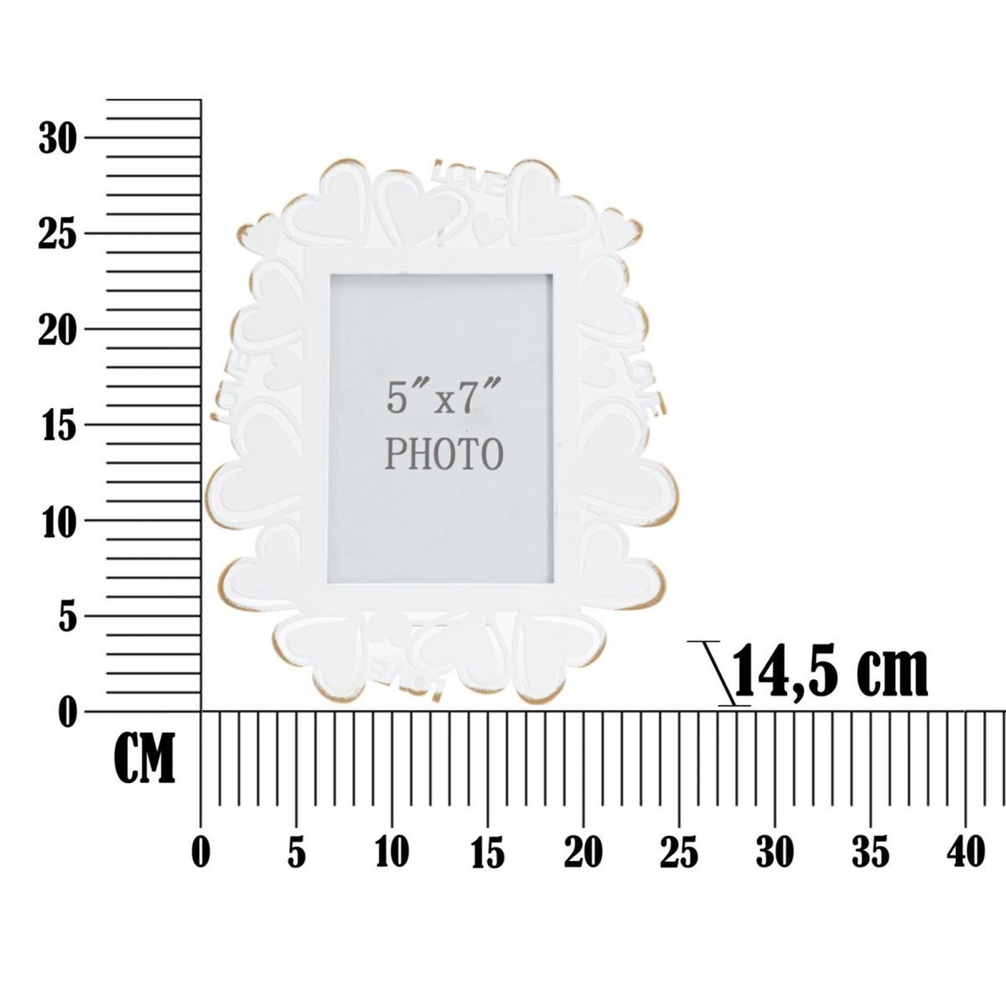 Voir la diapositive 6 : Paris Prix Cadre photo déco cœur  min  12x17cm blanc