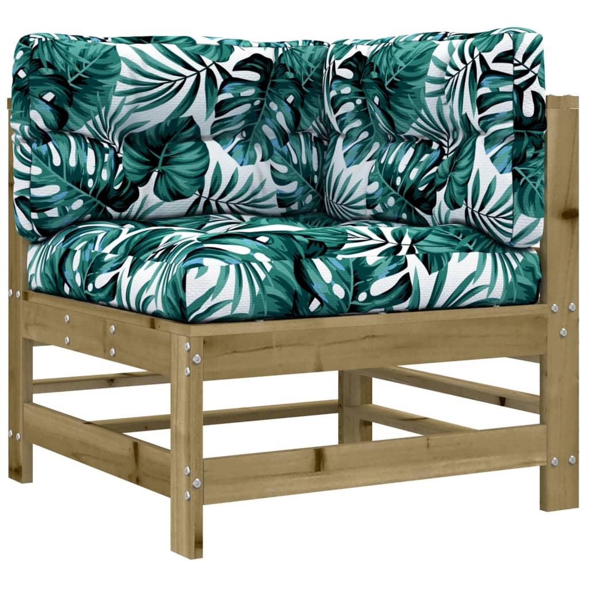 Voir la diapositive 2 : VIDAXL Canape d'angle avec coussins bois de pin impregne