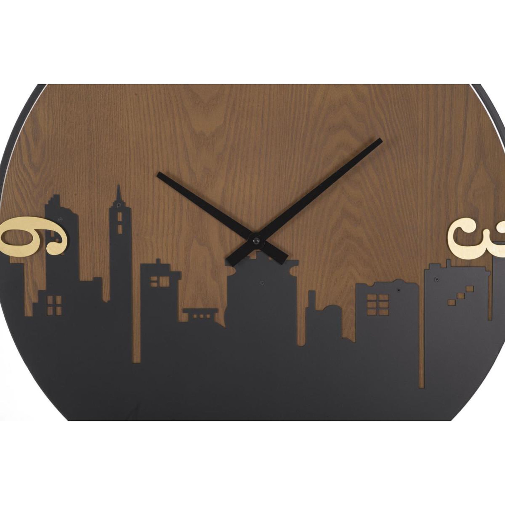 Voir la diapositive 3 : Paris Prix Horloge murale design  city  60cm marron & noir
