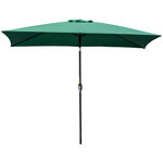 OUTSUNNY Parasol inclinable rectangulaire métal polyester haute densité 2,95L x 1,95l x 2,4H m vert