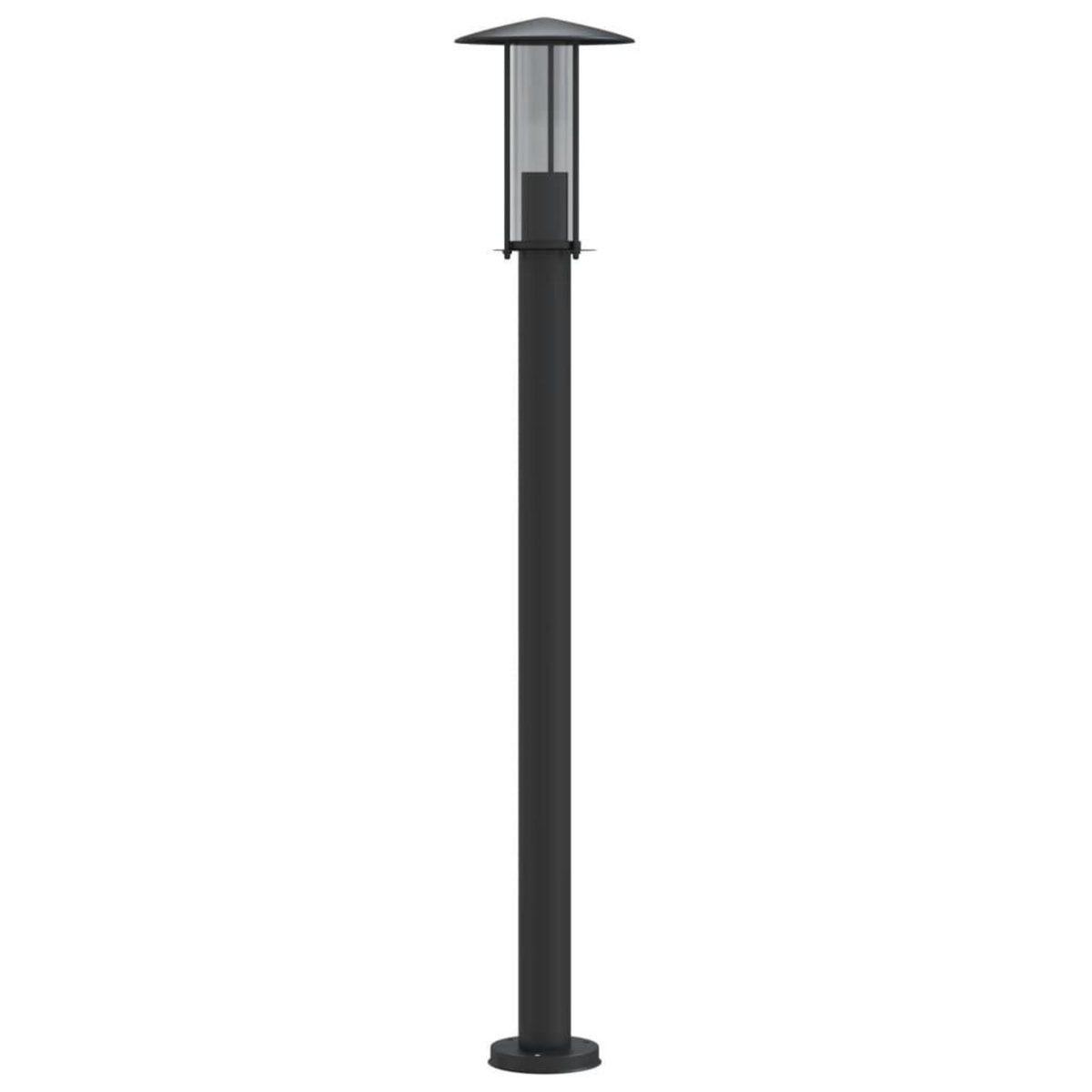 VIDAXL Lampadaires d'exterieur 3 pcs noir 100 cm acier inoxydable