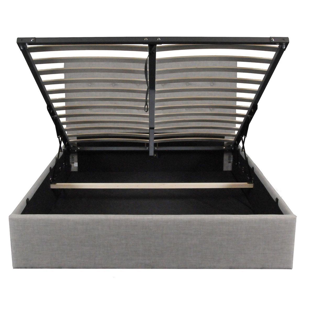 Lit coffre avec tête de lit capitonnée, livré avec sommier 140x190 CM CATANE