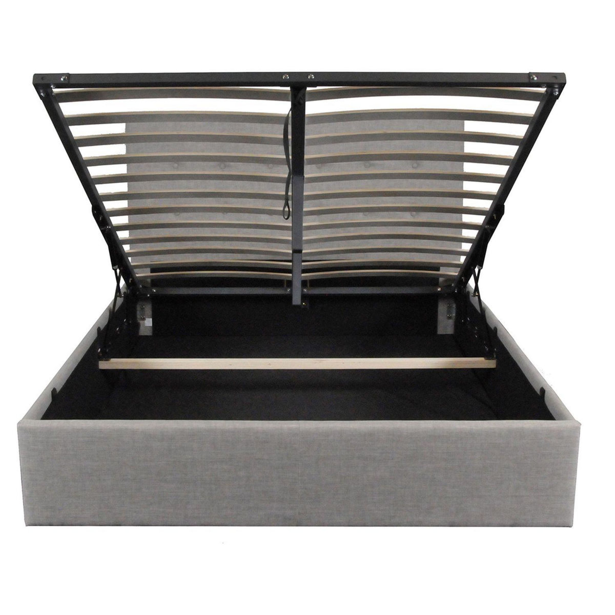 Lit coffre avec tête de lit capitonnée, livré avec sommier 140x190 CM CATANE