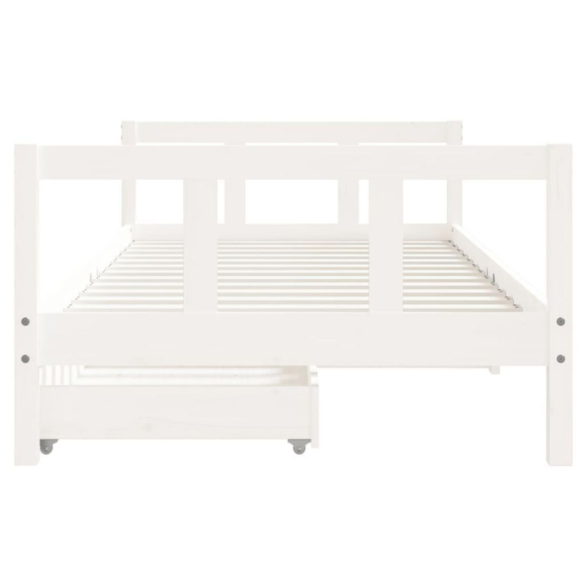 VIDAXL Cadre de lit d'enfants tiroirs blanc 90x190 cm bois pin massif